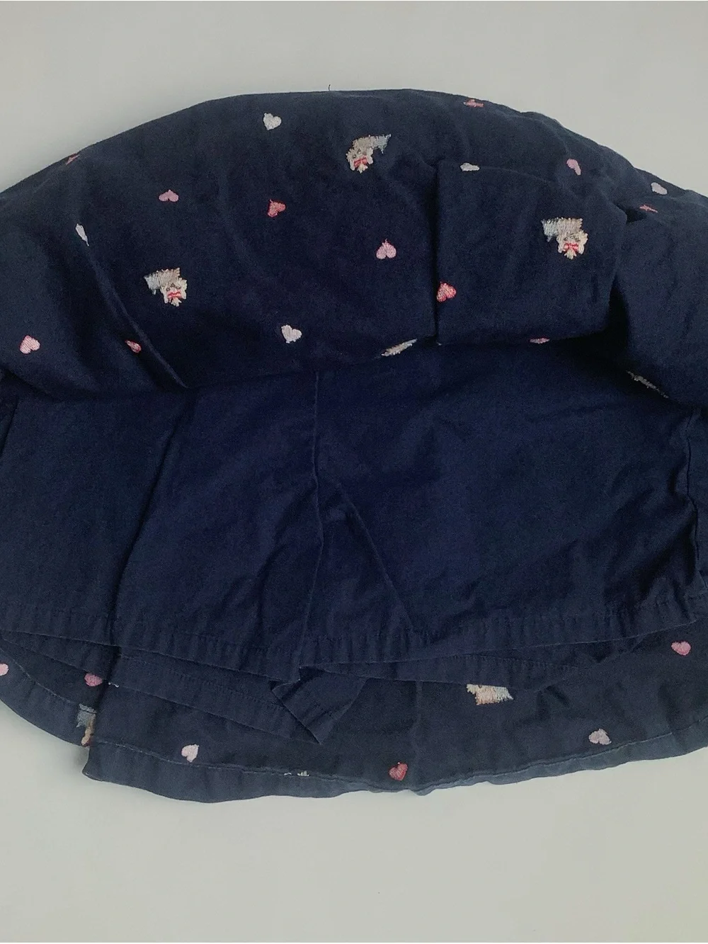 Gymboree Navy Scottie Dog Skirt with Pink Hearts